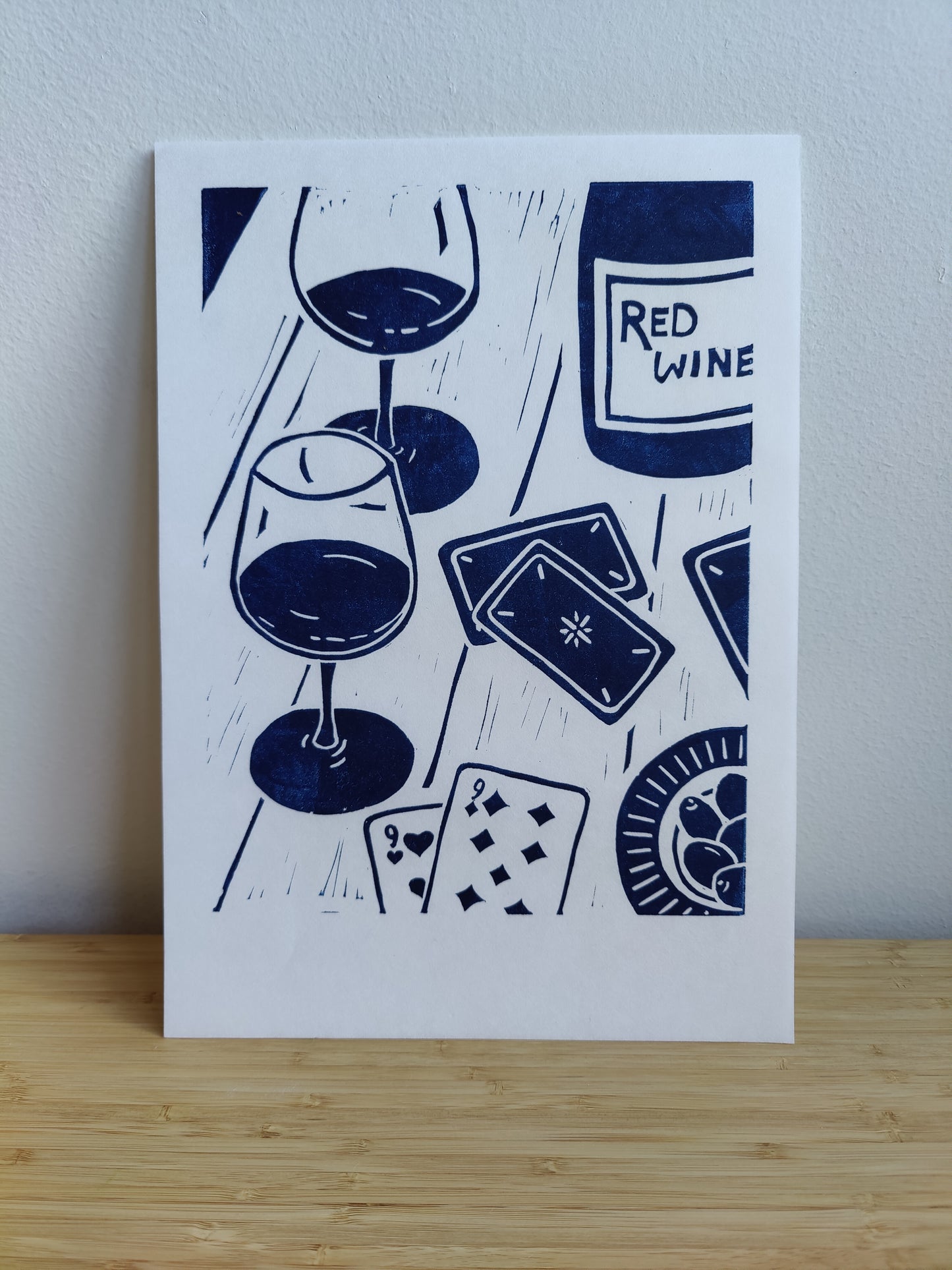 Red Wine Linoleumprint