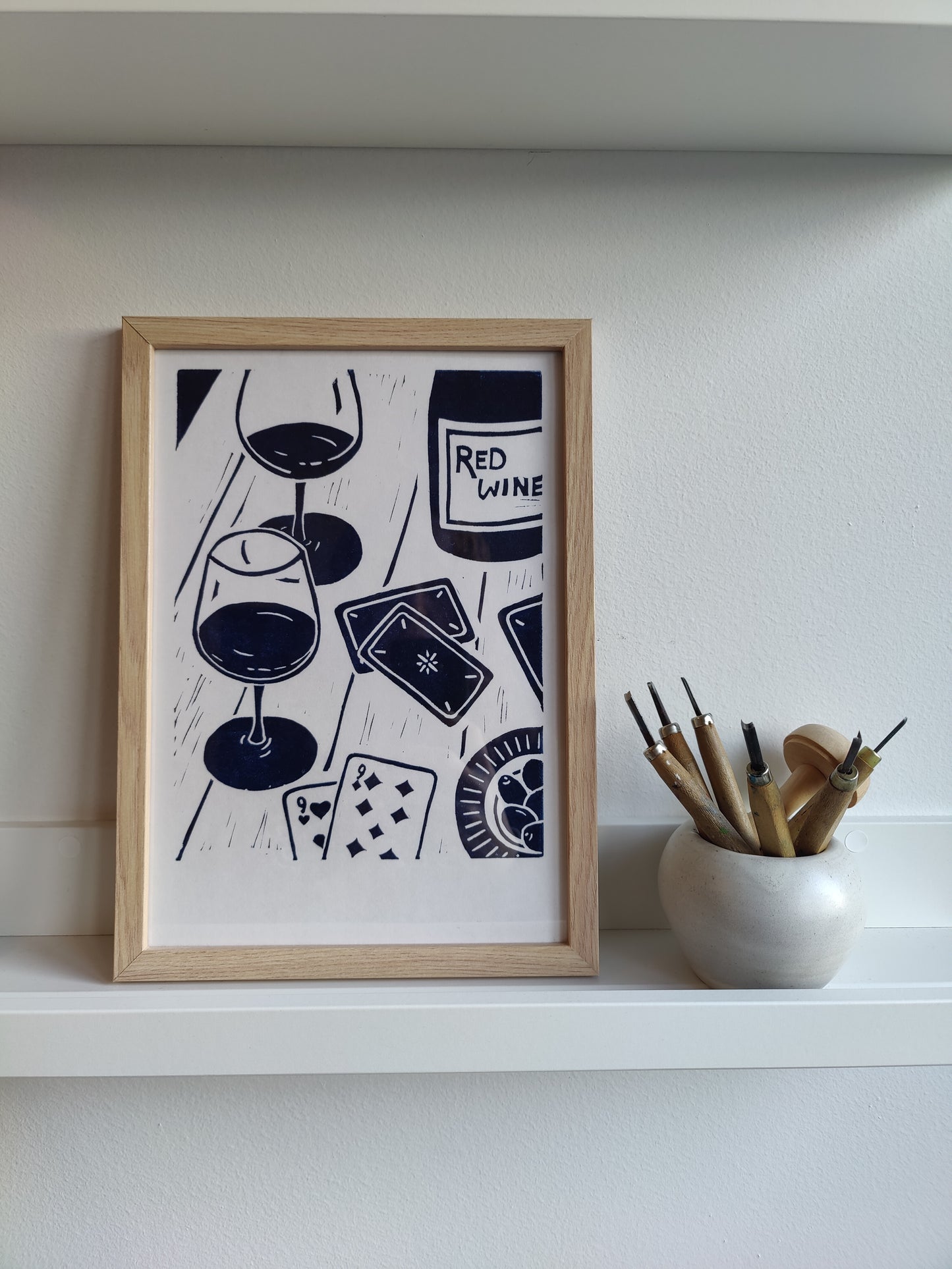 Red Wine Linoleumprint