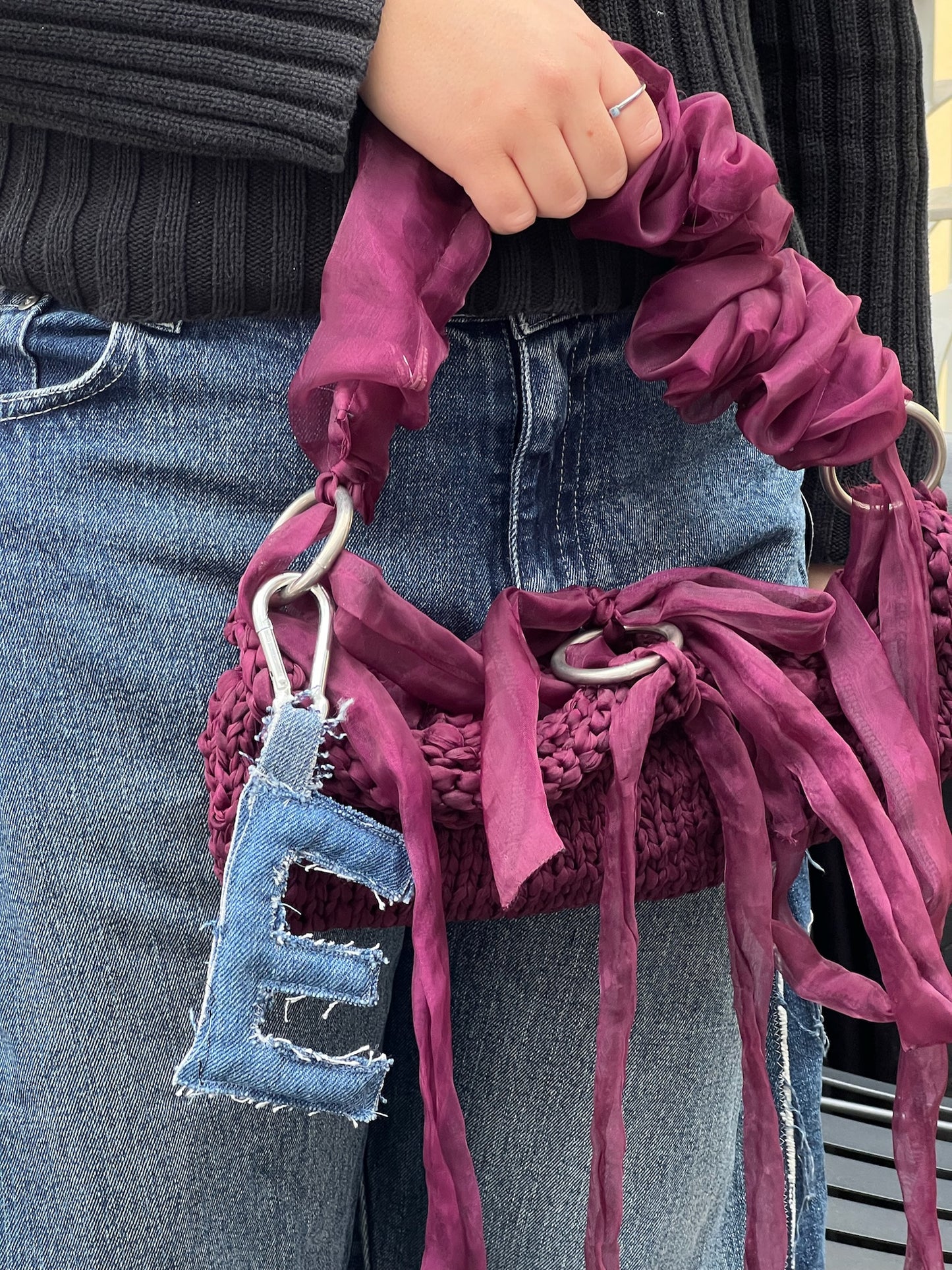 NYCKELRING E - DENIM