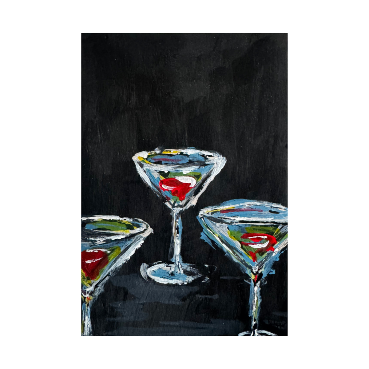 "Three Martinis" - Original Målning