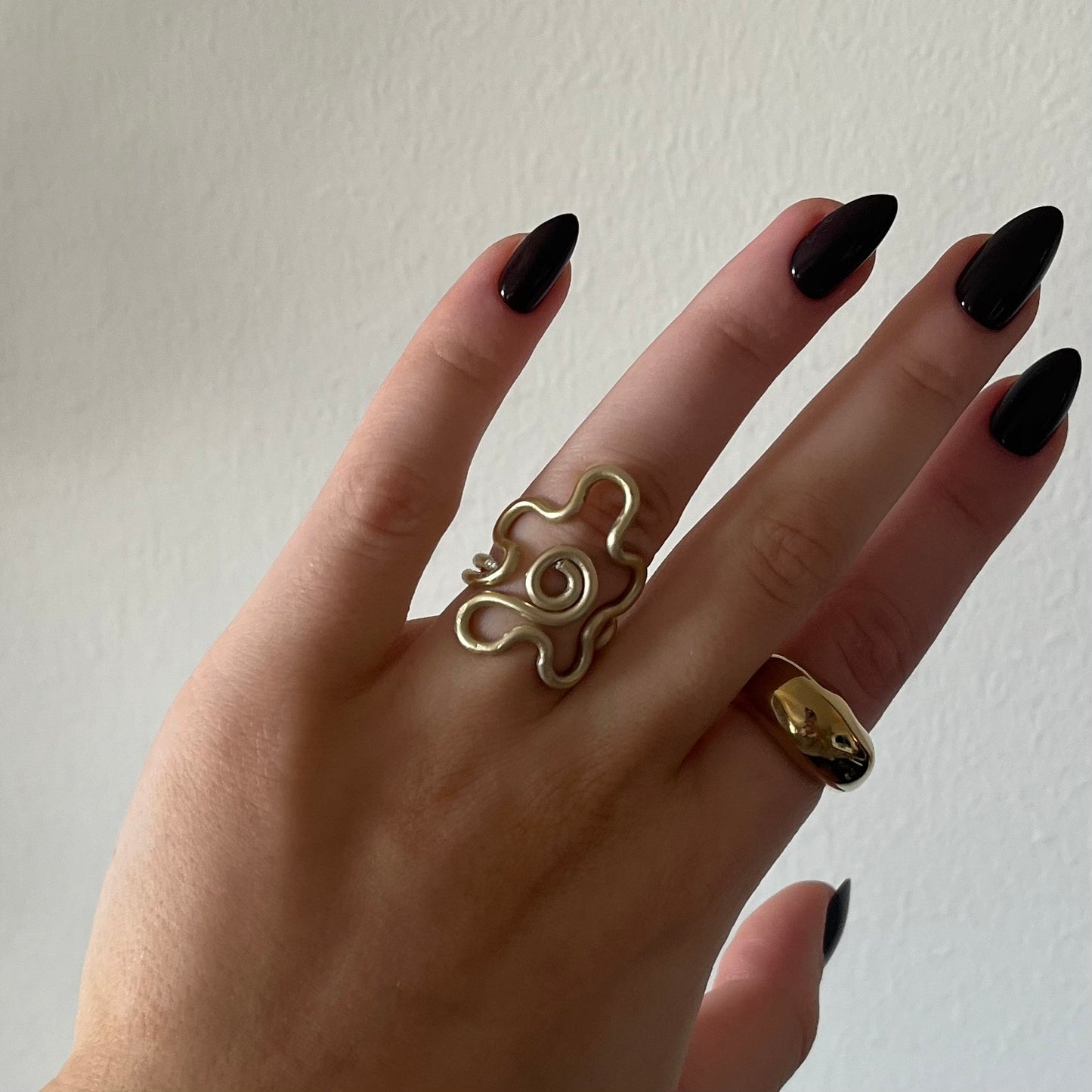 Ring, Retro flower - Gold