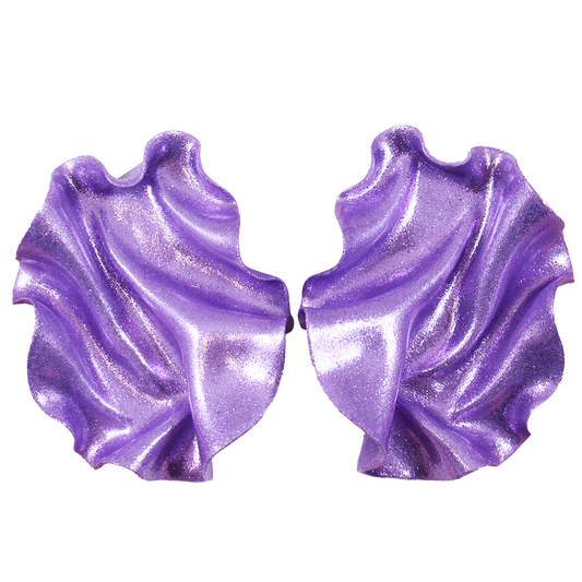 Satin Örhängen - Ljuslila glitter