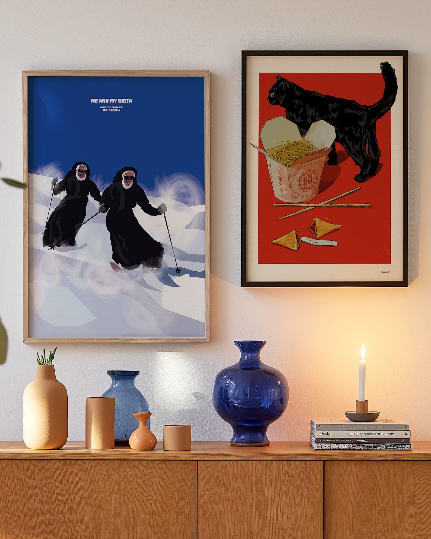 Nuns on skis Poster