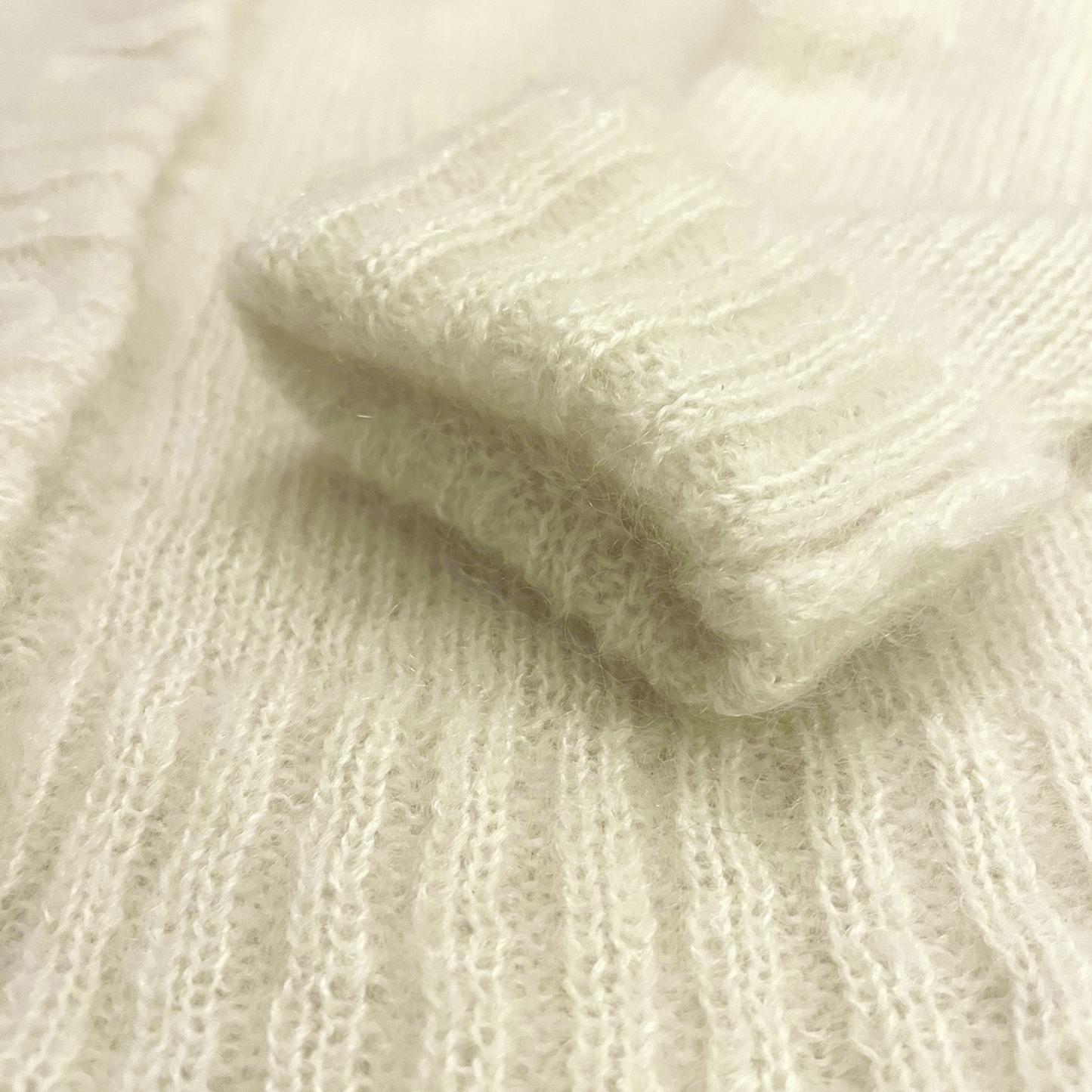 Cream Brushed Mohair & Silk Cardigan