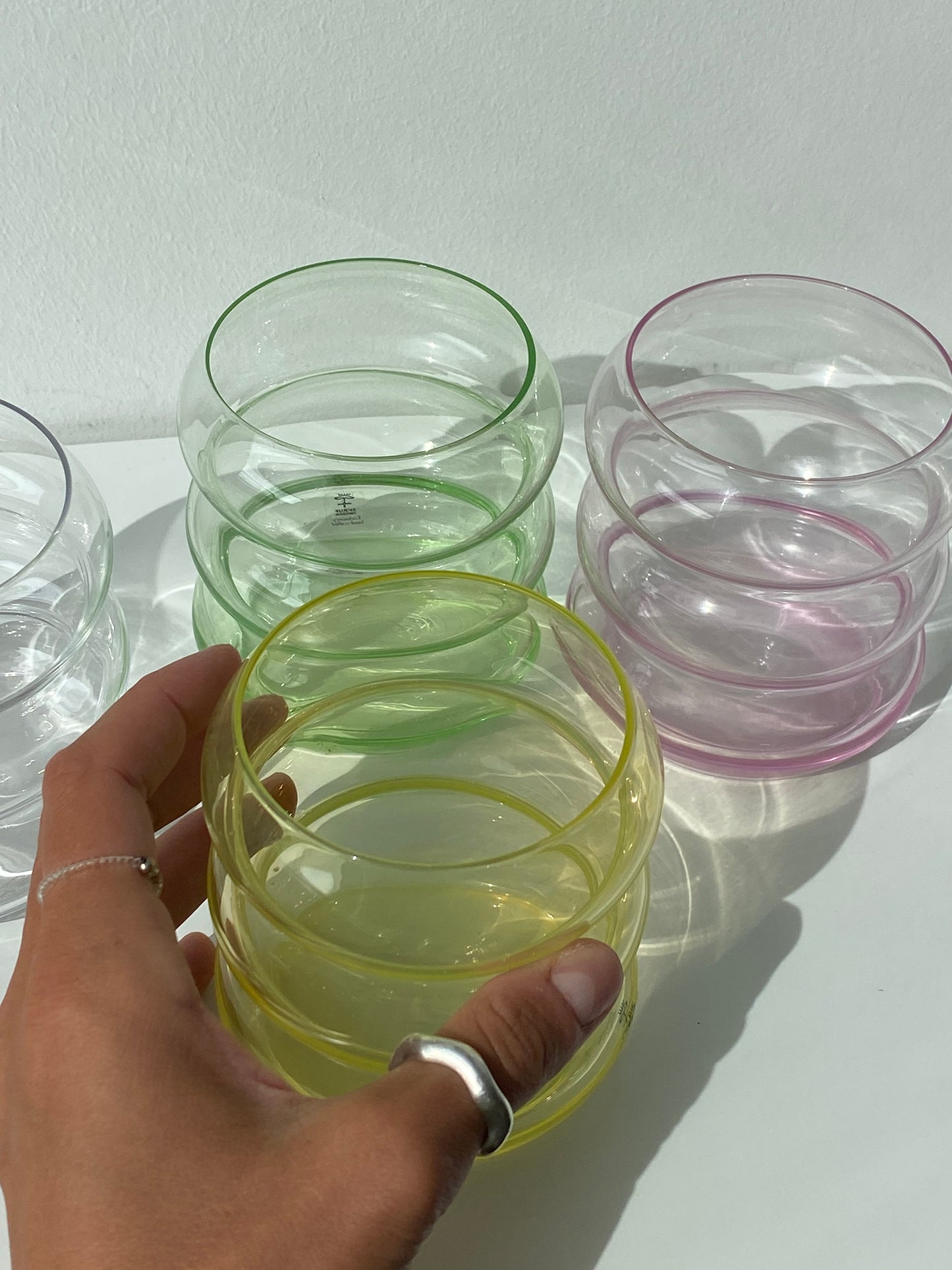 Bubbligt glas - Grön