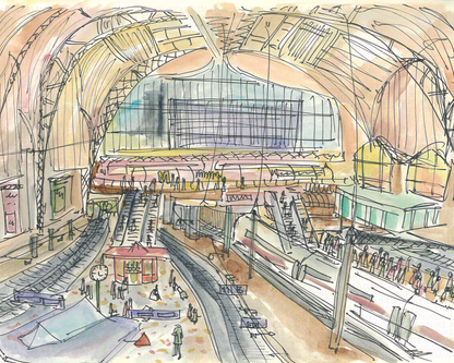 Hamburg central station Print