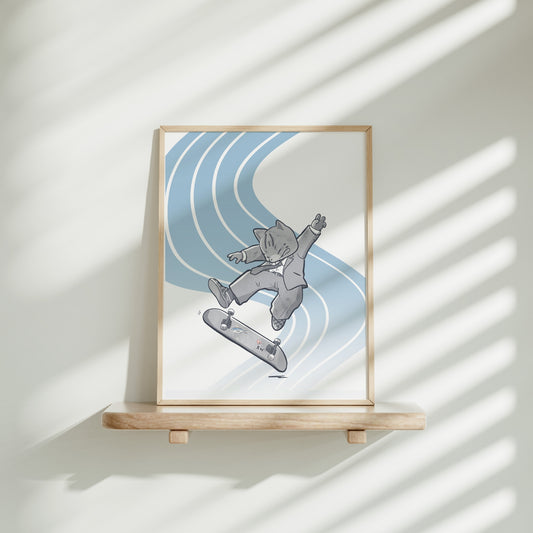 Cat Commuter - Corporate Kickflip - Poster