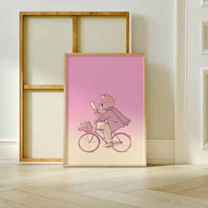 Cat Commuter - Romantic Sunset - Poster