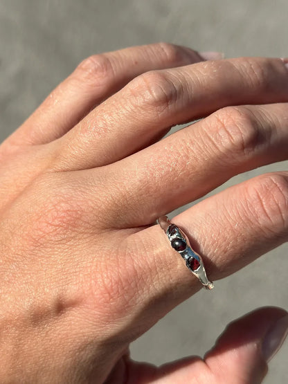 Raw garnet Ring