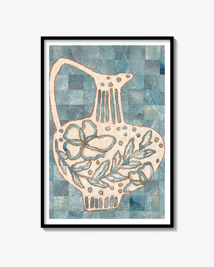 "Vessel on Blue" - Poster