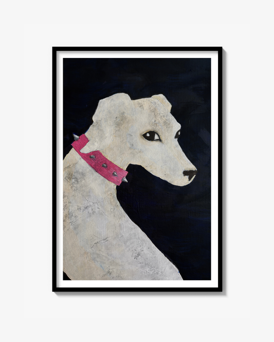 White dog - Art Print