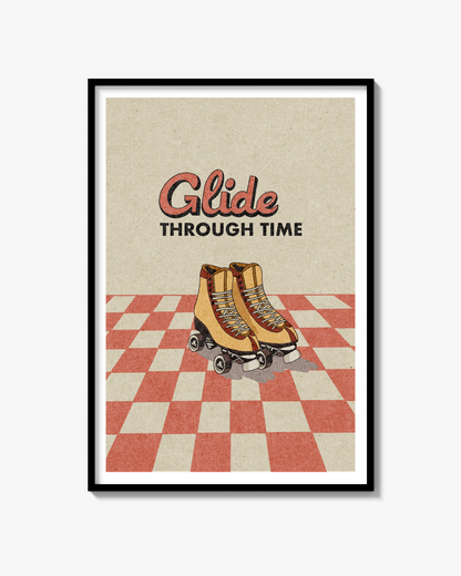 Retro Rollerskates Poster