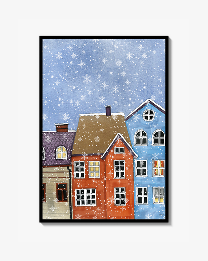 Snowflake City Färg Poster