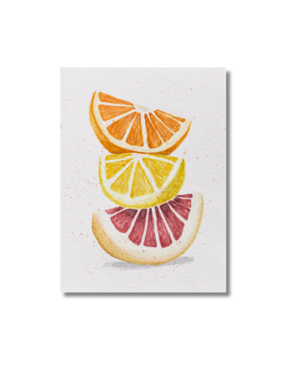 Citrus Vattenfärgsmålning Original