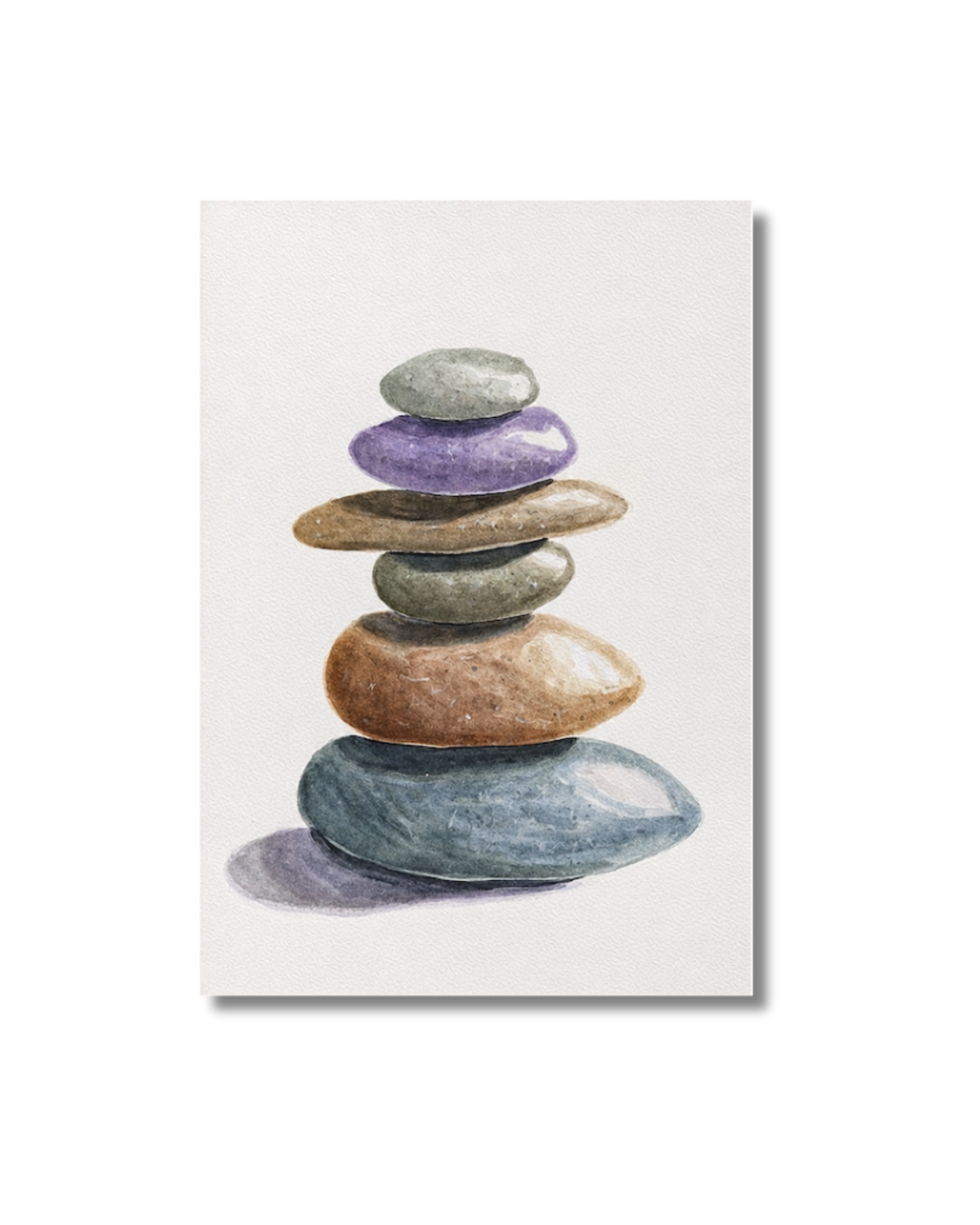 Zen Stones Akvarellmålning Original