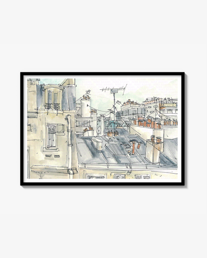 Rooftops in Paris Print