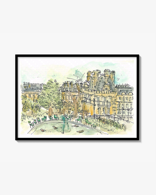 Sitting in a park of Paris - Frenche Print