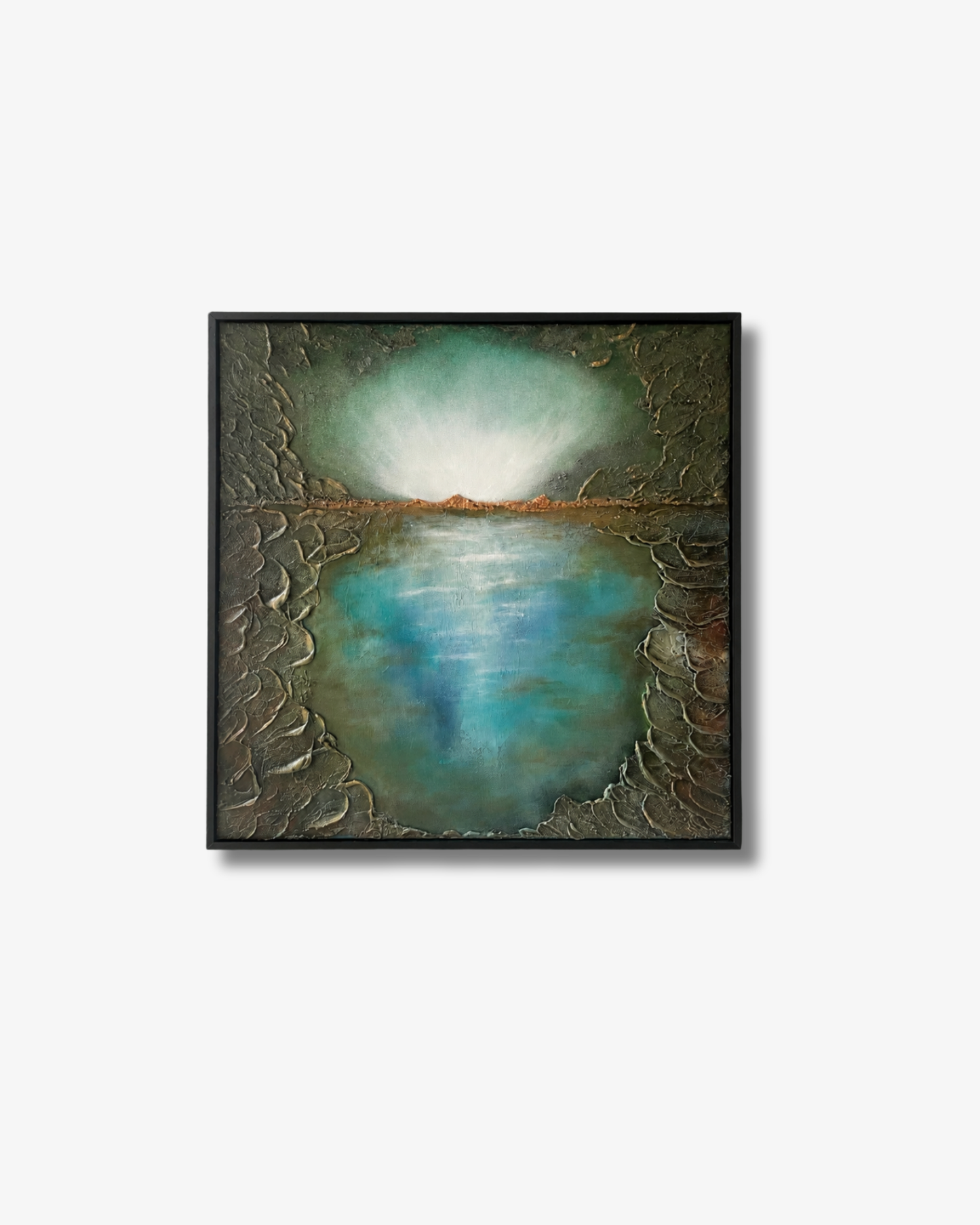 ”Evendim” Abstrakt naturinspirerad Original blandteknik Original målning