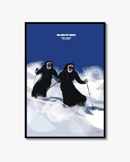 Nuns on skis Poster