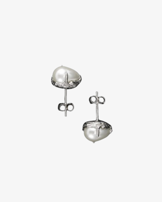 Droplet Pearl Studs Örhängen | Silver