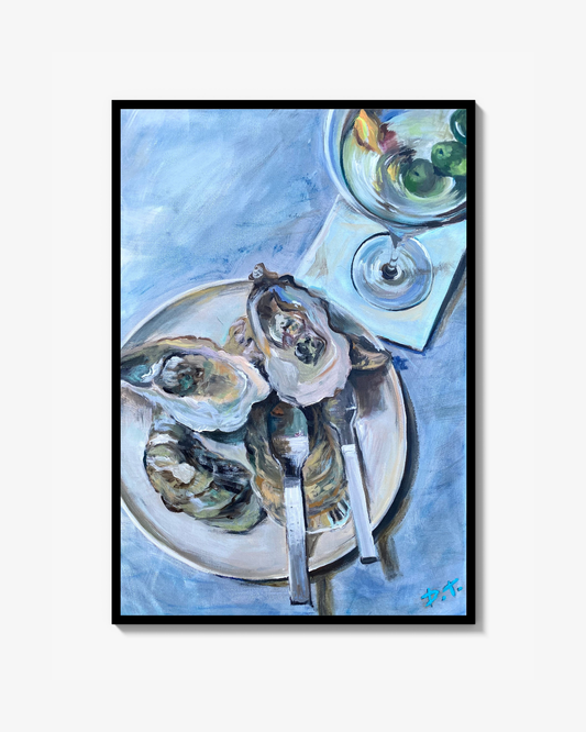 “Blue Oysters” A3 Art Print