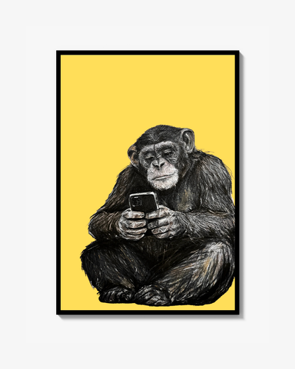 Scroll Ape – Yellow Edition – Begränsad Fine Art Print