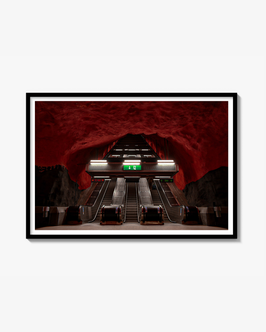 SOLNA CENTRUM - Original Fotografi, Handmålad Ram (100 × 150 cm)