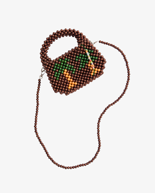 HANDMADE Pärlade Väska — PALM TREE OVAL Väska
