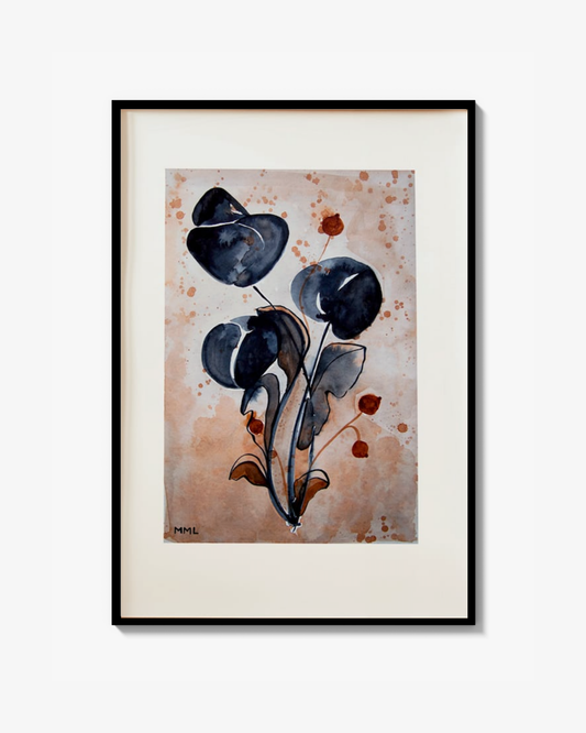 Kinesisk Bläck Blomma Print