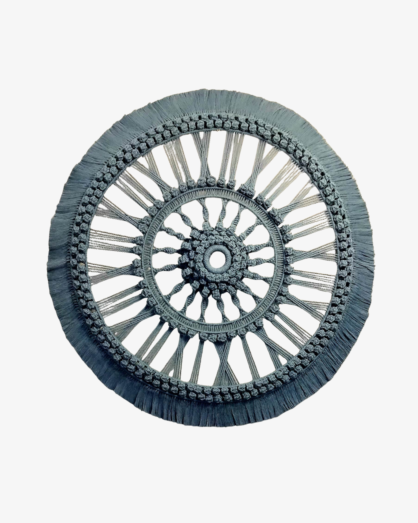 Blue Orbit textil mandala väggkonst