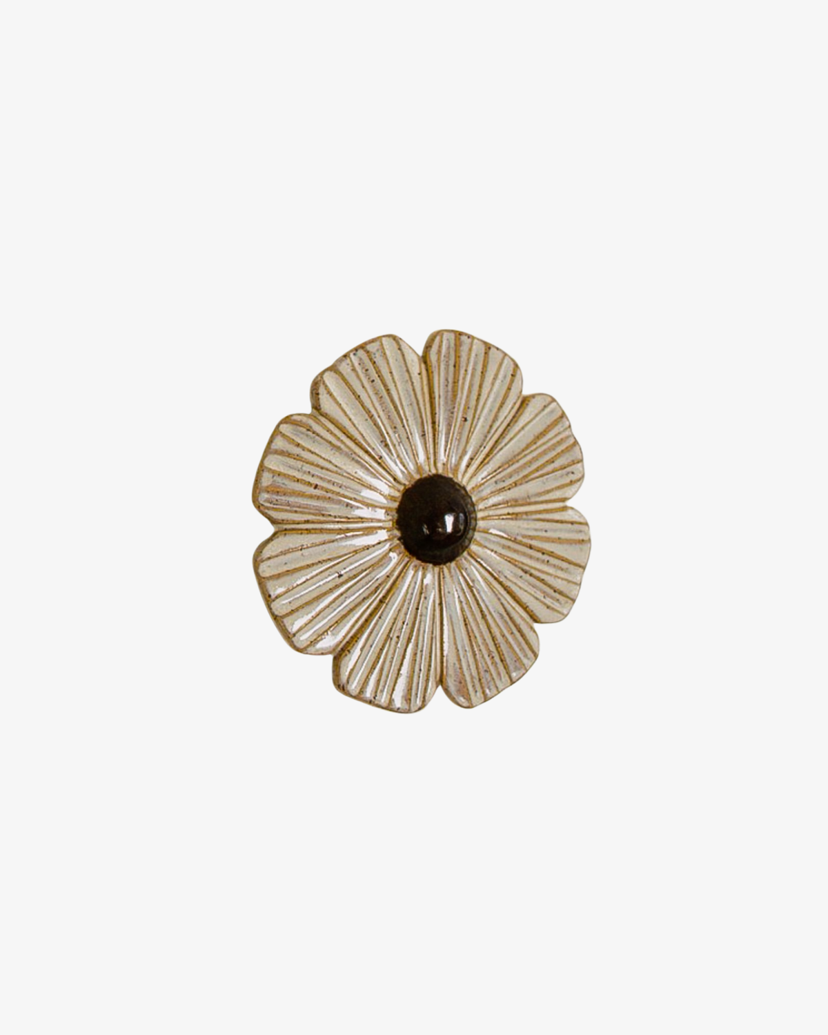 Keramisk blomväggskulptur stor - Carved Creme