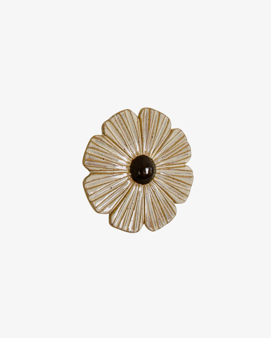 Keramisk blomväggskulptur stor - Carved Creme