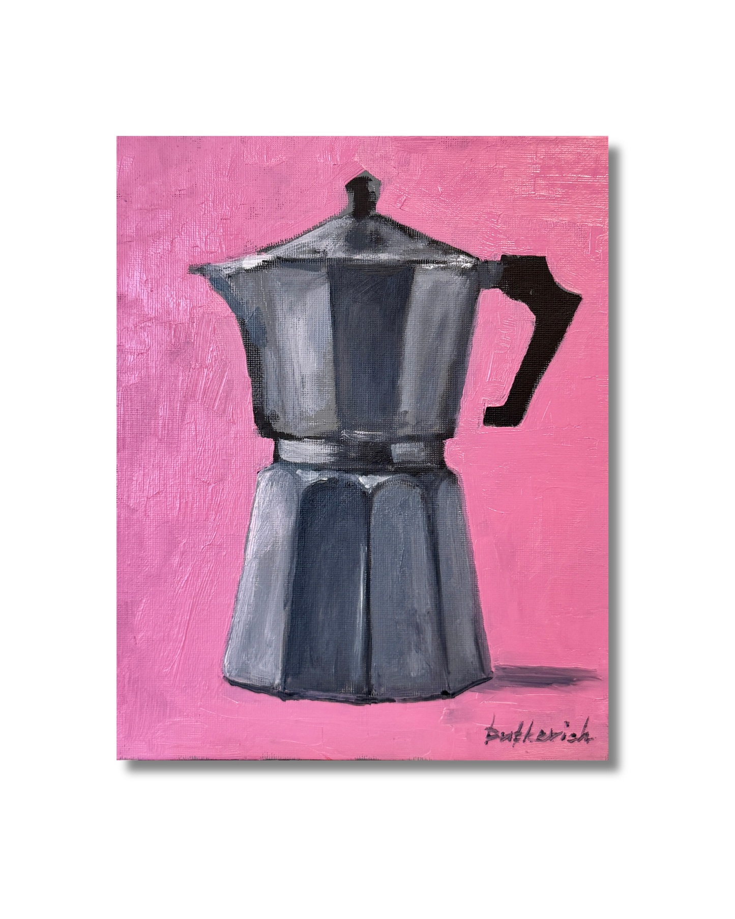 ”Moka”, Original oljemålning på pannå Original