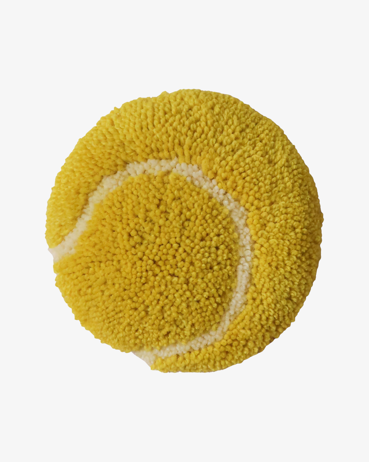 Tufted Tennis Ball – Handgjord Ull Väggkonst