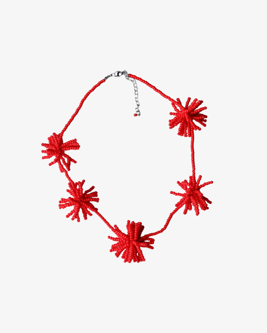 “Crimson Glow” Handgjord Pärlhalsband