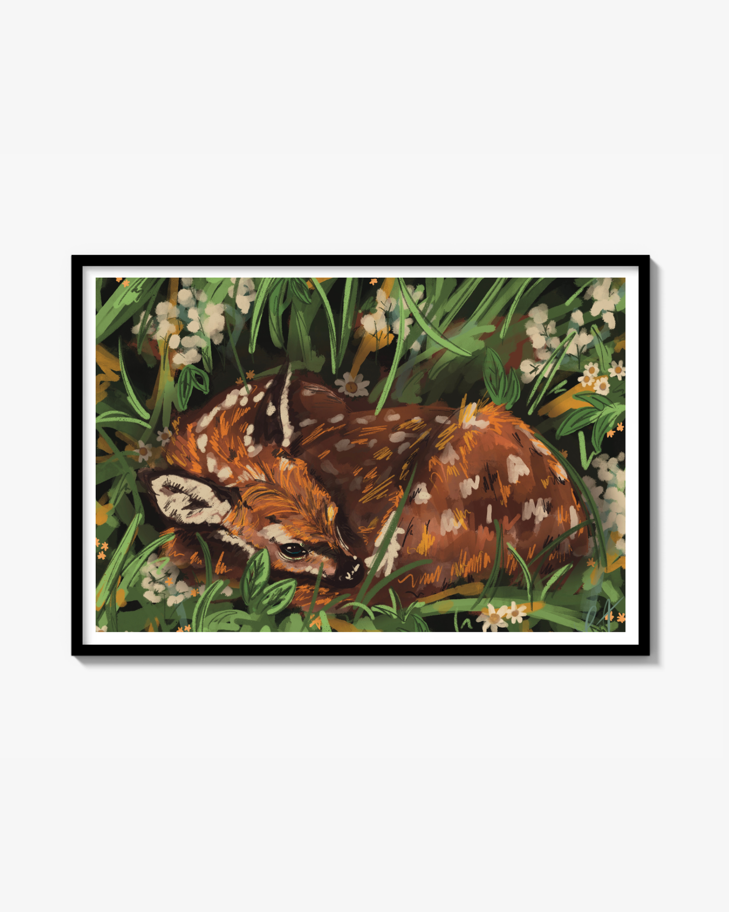 Deer in grass print