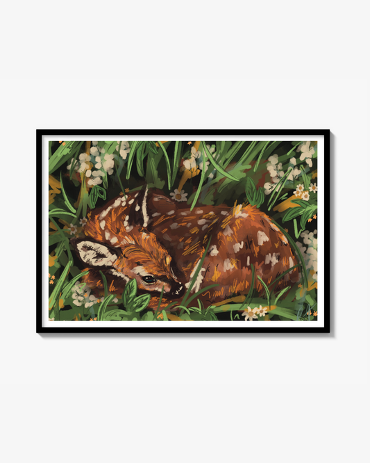 Deer in grass print