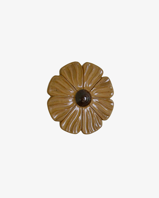Keramik Blomma Väggskulptur Stor - Brown Flow