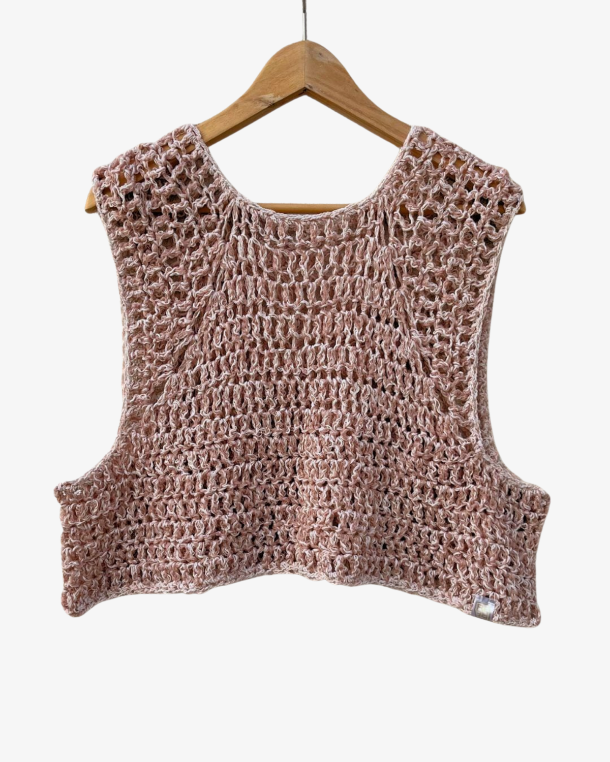 Virkad Blush Mesh Väst