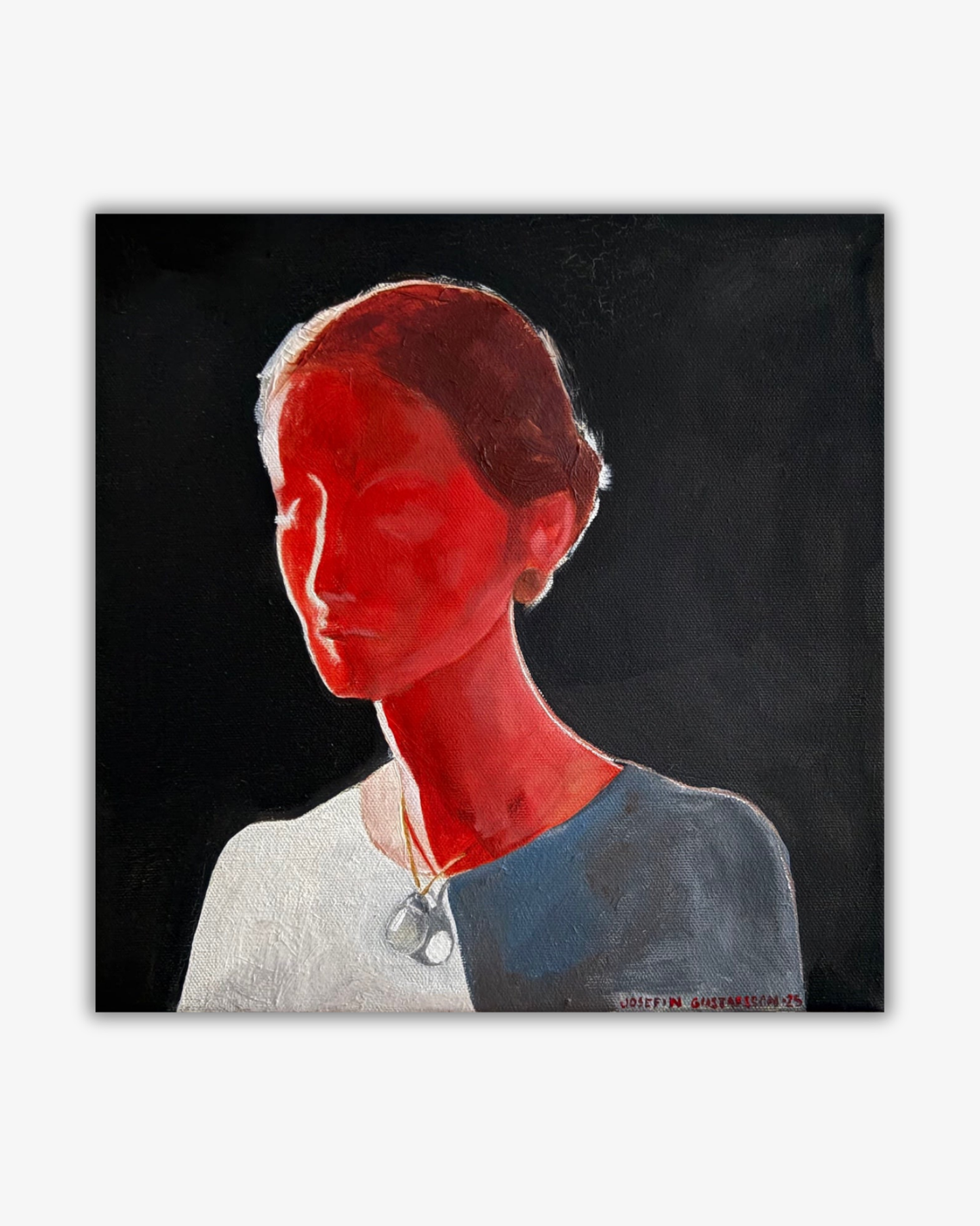 Woman with Stone II - Original målning