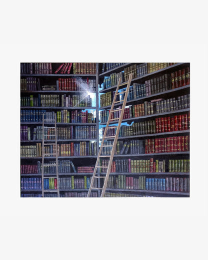 Books and Ladders Målning