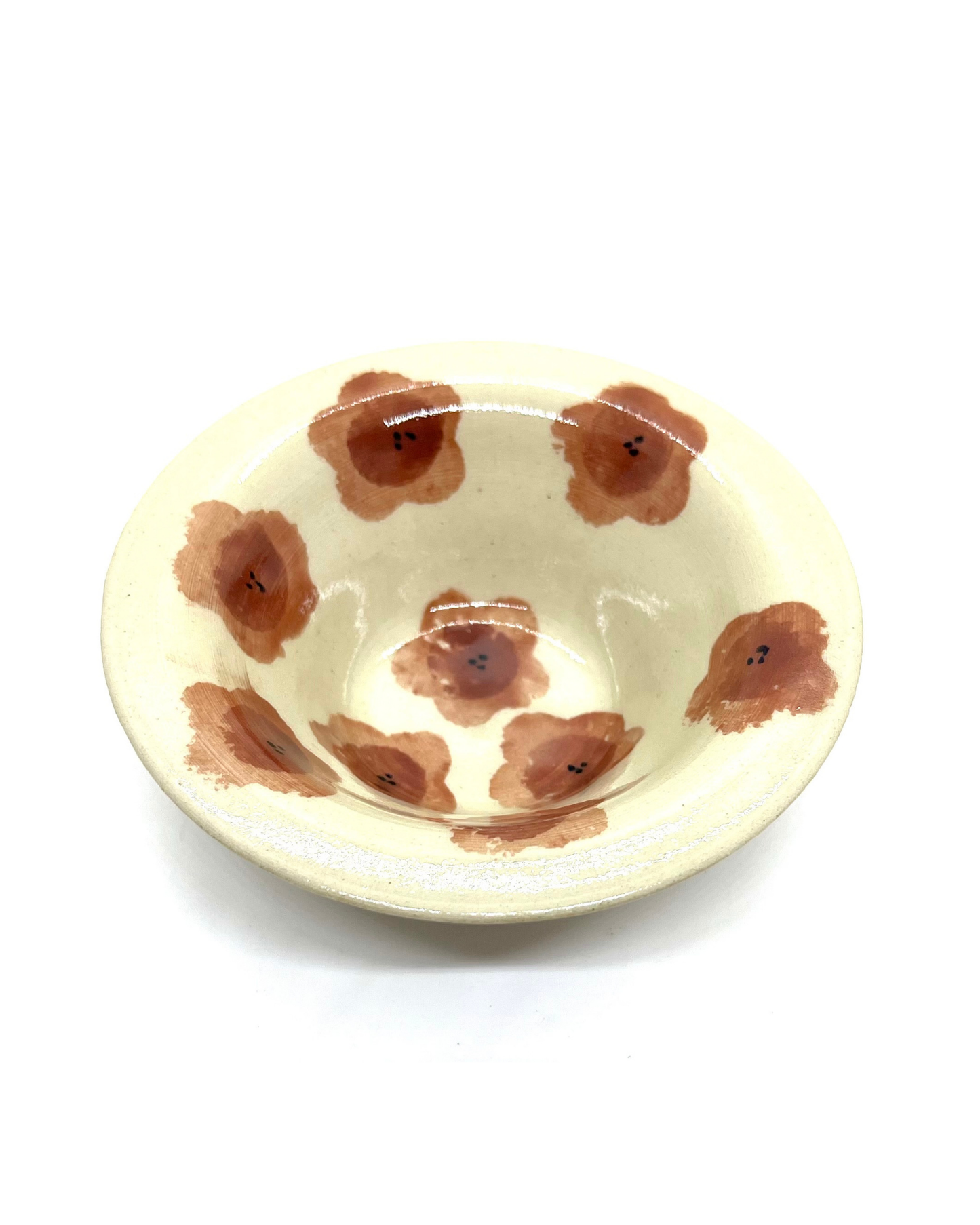 Keramikskål - Brown flowers