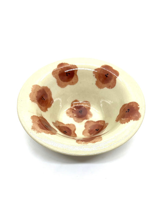 Keramikskål - Brown flowers