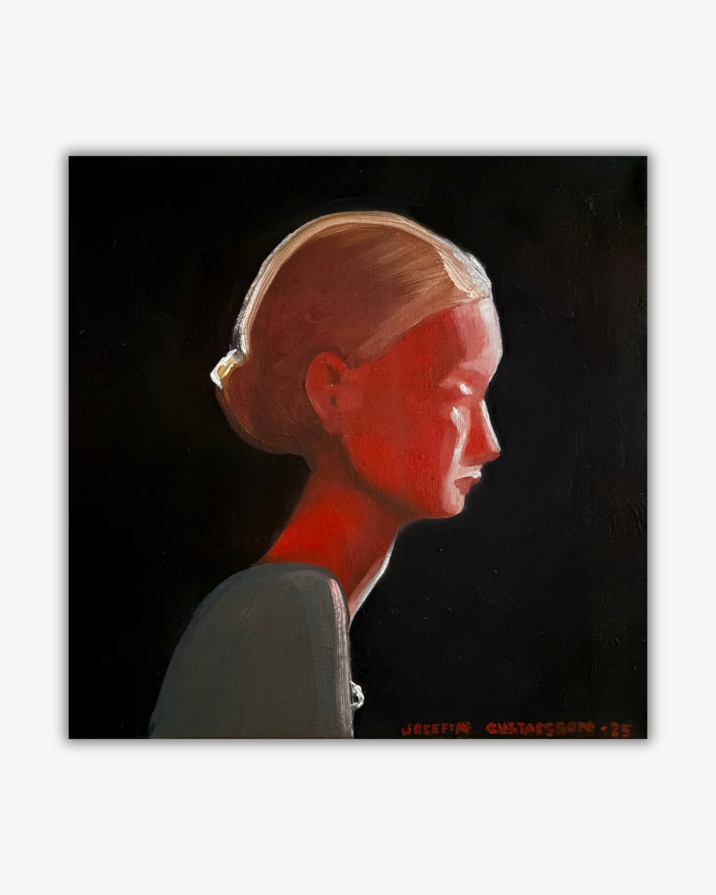 Woman with Stone IV - Original målning