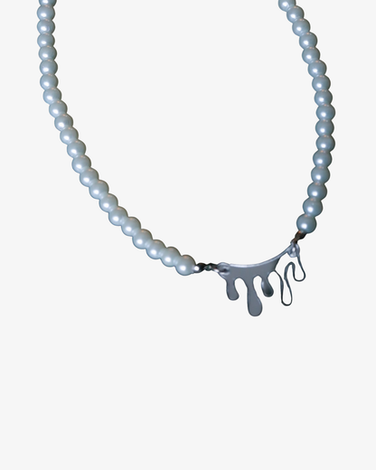 Dripping Liquid Silver Halsband