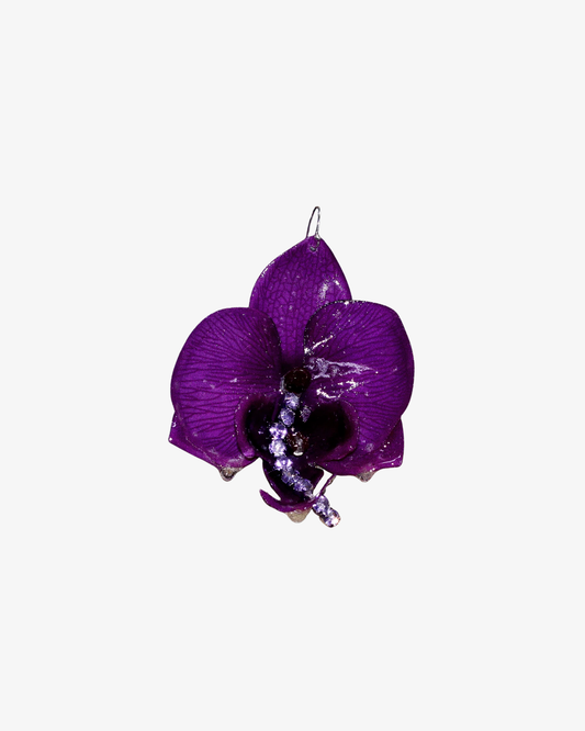 WET ORCHID Örhängen Lila Stor