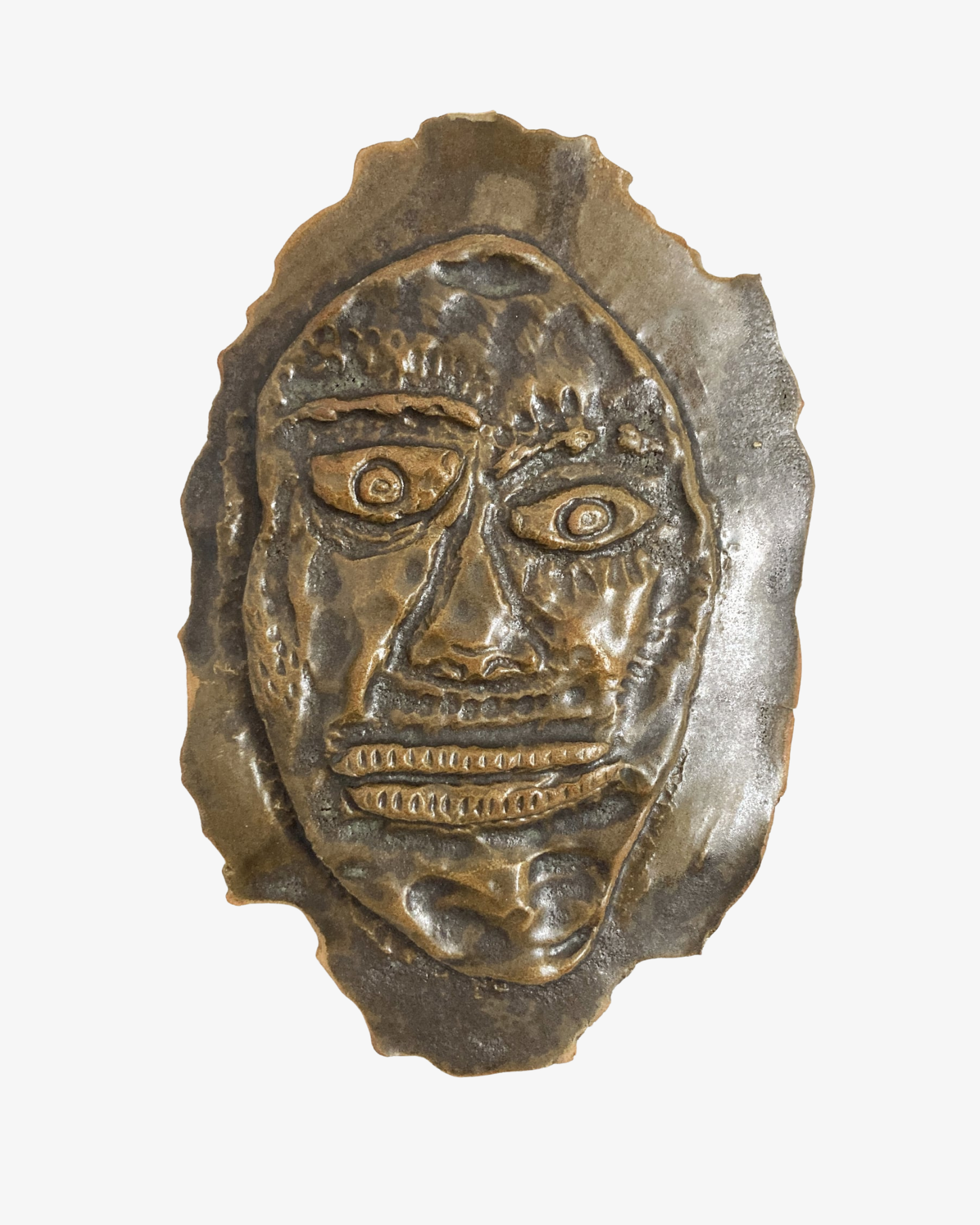 Original keramisk väggskulptur: 'The all-knowing 1'