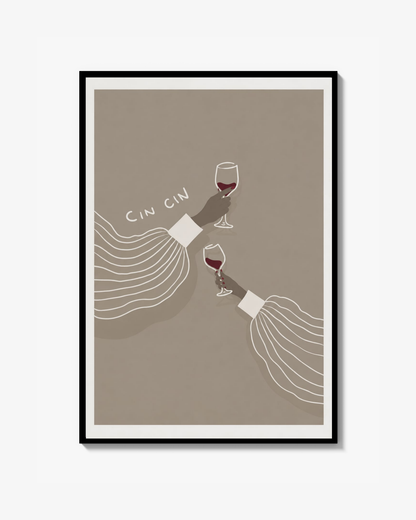 Cin cin: rött vin Poster