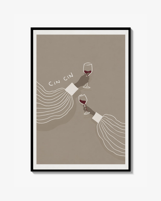 Cin cin: rött vin Poster