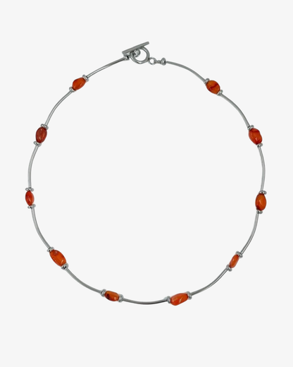 Carnelian orange halsband